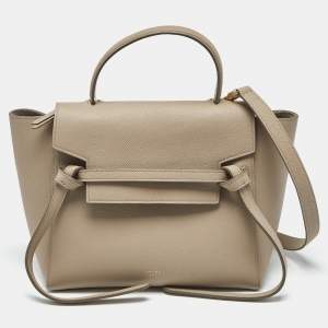 Pre Owned Celine Beige Leather Micro Belt Bag