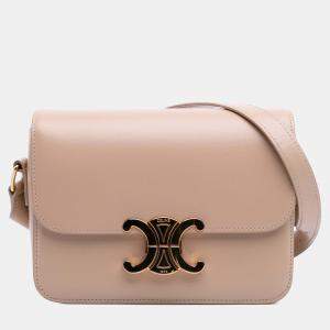 Pre Owned Celine Brown Teen Shiny Calfskin Triomphe Crossbody