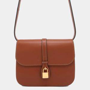 Celine Shoulder Bag Taboo Brown Calf Leather Size Medium