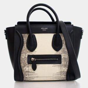 Pre Owned Celine Luggage Nano Lizard Leather Tote Bag