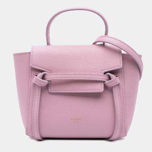 Pre Owned Celine Pink Pico Grained Calfskin Belt Bag