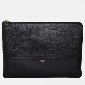 Celine Croc-Embossed Pouch