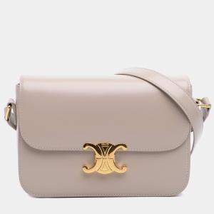 Celine Brown Classique Shiny Calfskin Triomphe Crossbody