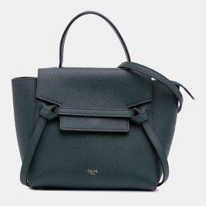 Celine Green Nano Grained Calfskin Belt Bag