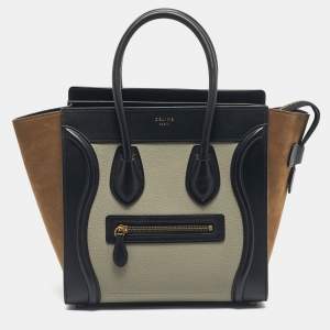 Celine Tri Color Nubuck and Leather Micro Luggage Tote