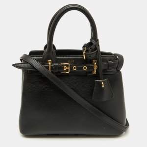 Pre Owned Celine Black Supple Leather Teen Conti Satchel