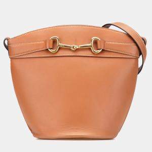 Celine Brown Leather Crecy Bucket Bag
