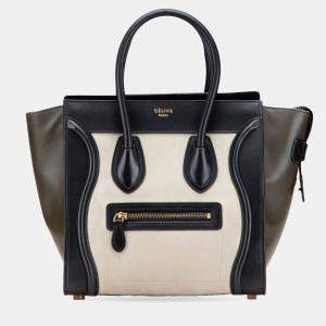 Pre Owned Celine Multicolor Micro Leather Luggage Tote