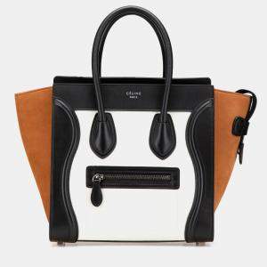 Celine Multicolor Micro Tricolor Nubuck and Calfskin Luggage Tote