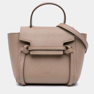 Pre Owned Celine Brown Pico Grained Calfskin Belt Bag