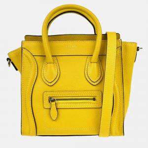 مملوكة مسبقًا Celine Nano Luggage Yellow Leather Tote Bag