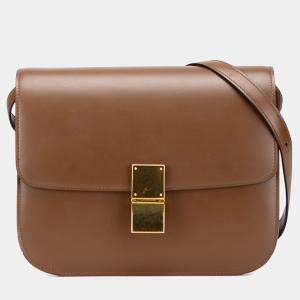 Pre Owned Celine Brown Medium Calfskin Classic Box