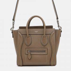 Pre Owned Celine Luggage Suri Leather Nano Handbag