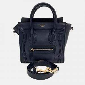 Pre Owned Celine Black Leather Nano Luggage Bag