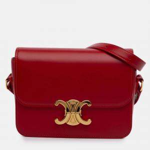 Pre Owned Celine Teen Shiny Calfskin Triomphe Crossbody