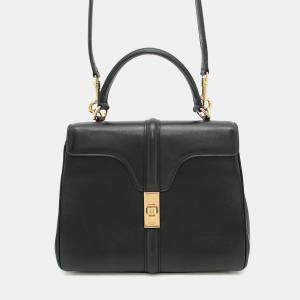 Pre Owned Celine 16 Seise Small Black Calf Leather Handbag