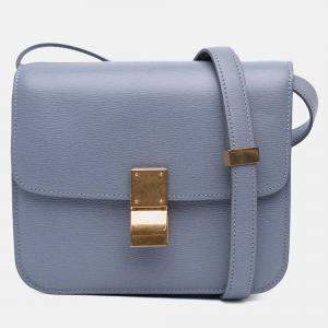 Pre Owned Celine Blue Teen Liege Calfskin Classic Box