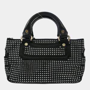مملوكة مسبقًا Celine Mini Boogie Black Satin Rhinestone Shoulder Bag