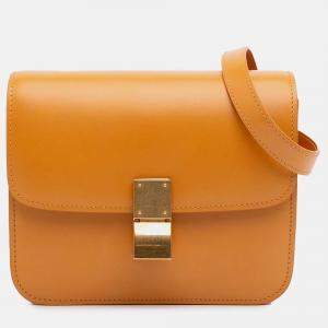Pre Owned Celine Orange Teen Calfskin Classic Box