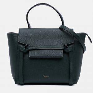 مملوكة مسبقًا Celine Green Nano Grained Calfskin Belt Bag