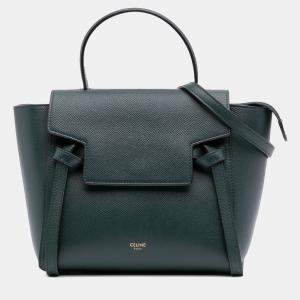 مملوكة مسبقًا Celine Green Nano Grained Calfskin Belt Bag