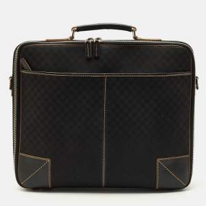 Pre Owned Celine Black Macadam Canvas and Leather Vintage Briefcase