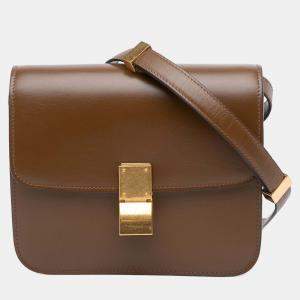 Pre Owned Celine Brown Teen Calfskin Classic Box