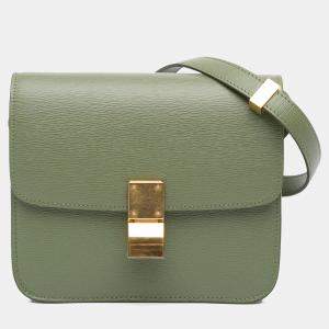 Pre Owned Celine Green Teen Calfskin Classic Box