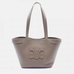 Pre Owned Celine Anais Cuir Cabas Small Beige Leather Tote Bag
