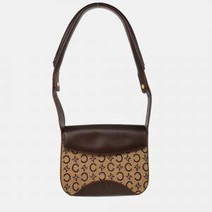 Pre Owned Celine C Macadam Brown Canvas Shoulder Bag