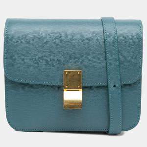Pre Owned Celine Blue Teen Liege Calfskin Classic Box