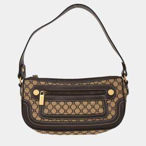 Pre Owned Celine Brown Canvas Macadam Handbag