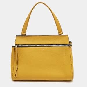 Pre Owned Céline Yellow Leather Small Edge Bag