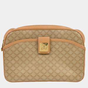 Pre Owned Celine Beige PVC Macadam Shoulder Bag
