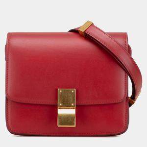 Pre Owned Celine Red Small Calfskin Classic Box