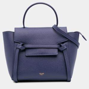 Pre Owned Celine Purple Nano Grained Calfskin Belt Bag