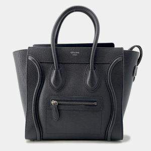 Pre Owned Celine Luggage Shopper Black Leather Size Micro