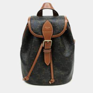 Pre Owned Celine Canvas and Leather Celine Brown Folco Mini Backpack