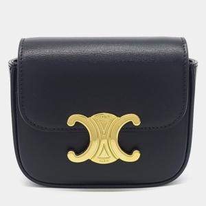 Pre Owned Celine Black Leather Triumph Mini Crossbody Bag