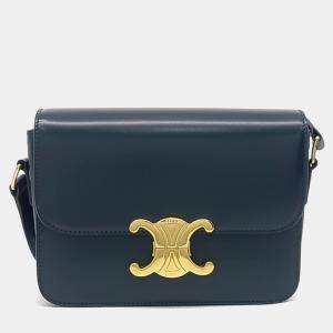 Pre Owned Celine Green Leather Triumph Bag Tin