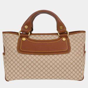 Pre Owned Celine Beige Canvas Macadam Boogie Tote Handbag