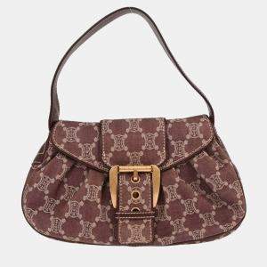 Pre Owned Celine Bordeaux Paris Macadam Shoulder Bag