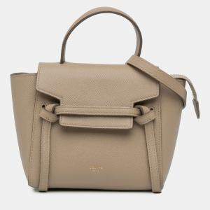 Pre Owned Celine Beige Pico Grained Calfskin Belt Bag