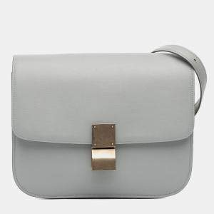 Pre Owned Celine Grey Medium Calfskin Classic Box
