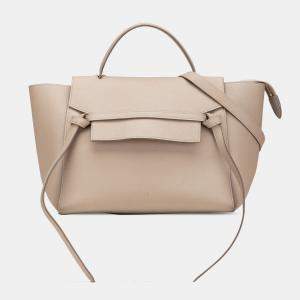Pre Owned Celine Beige Mini Leather Belt Bag Satchel