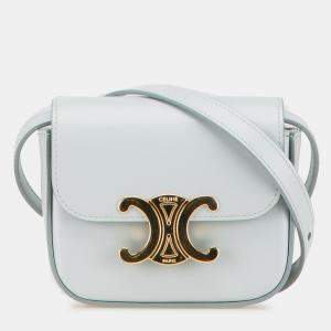 Pre Owned Celine Blue Mini Calfskin Claude Crossbody