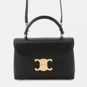 Pre Owned Celine Teen Nino 2-Way Handbag Black Smooth Satined Calf Leather