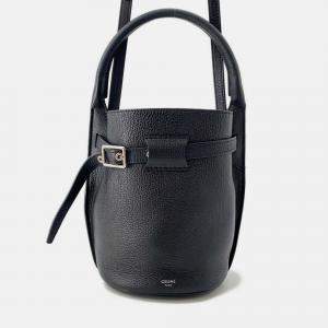 Pre Owned Celine Big Bag Bucket Black Leather Size Nano 2Way Handbag