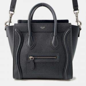 Pre Owned Celine Luggage Shopper Black Leather Size Nano