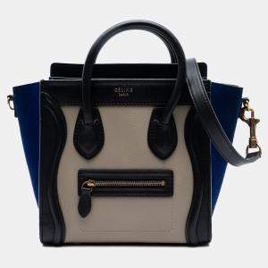 Pre Owned Celine Multicolor Nano Tricolor Leather Luggage Tote